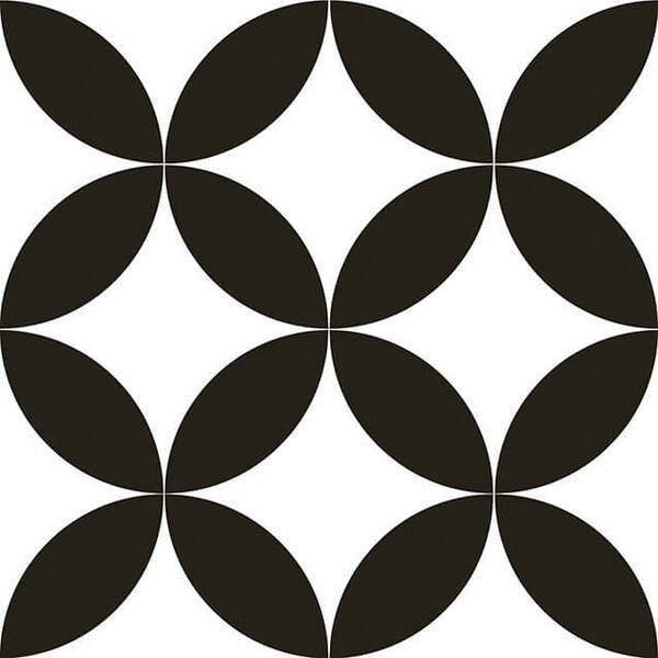 tokio black 225x225 patterned tile