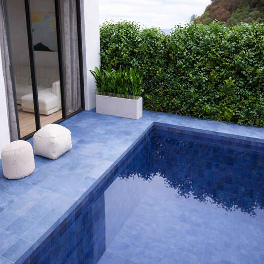 blue glazed porcelain tile for pool