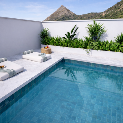 samoa verde tile for pool wall and floor